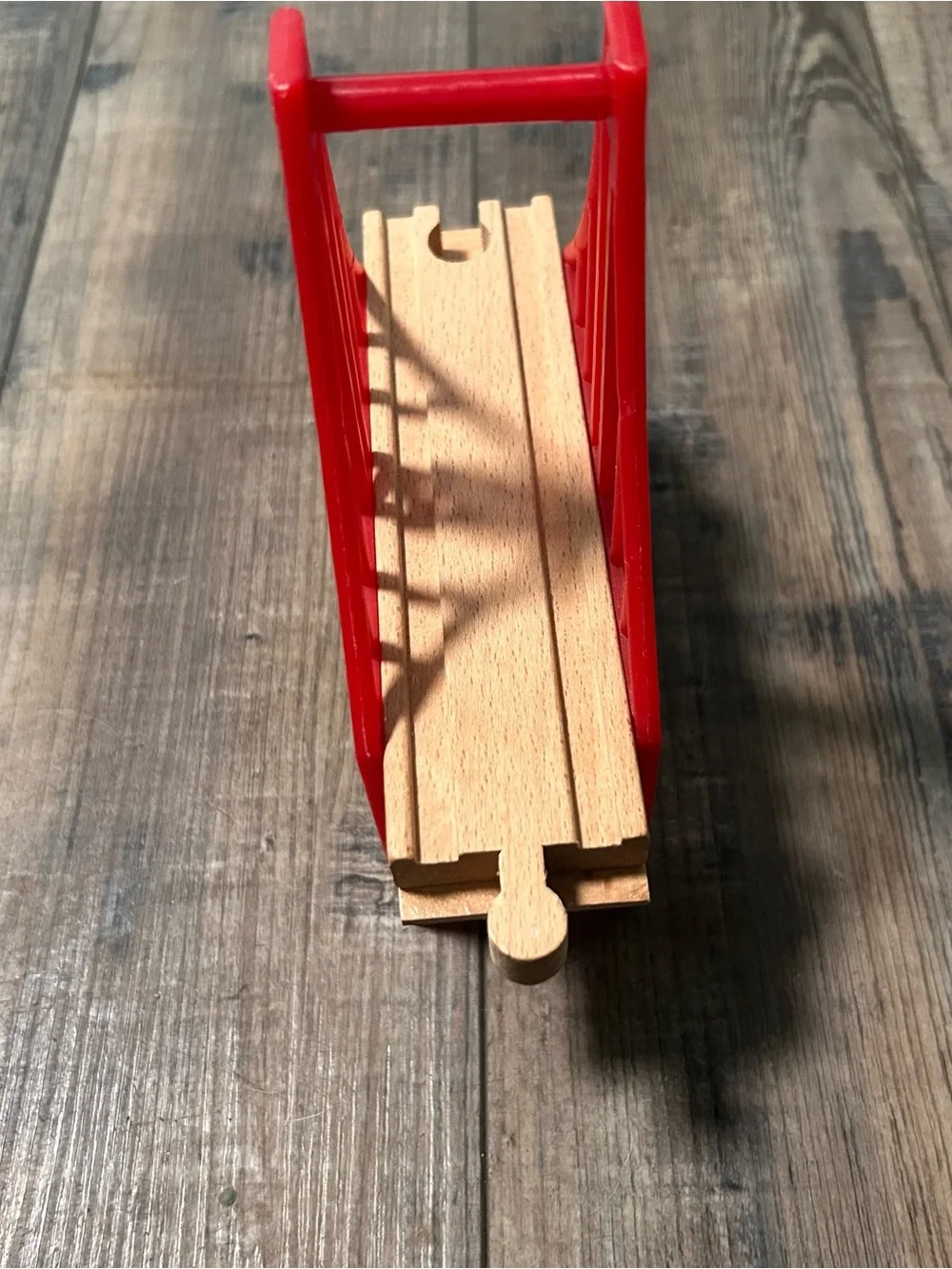 Red Plastic Suspension Bridge With Wood Track Thomas Brio Compatible